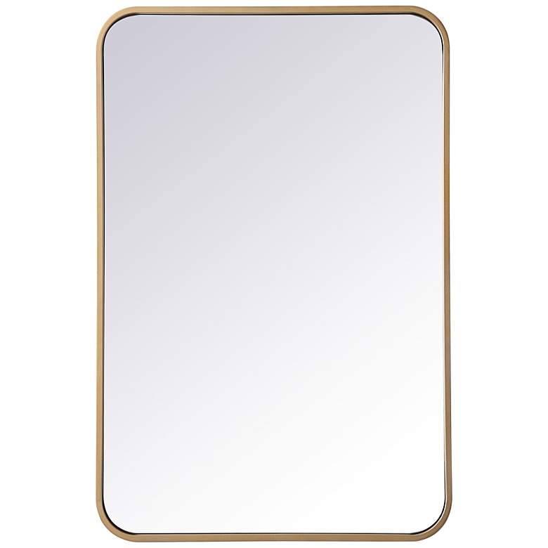 Image 2 Evermore Brass Metal 20" x 30" Vanity Wall Mirror