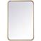 Evermore Brass Metal 20" x 30" Vanity Wall Mirror