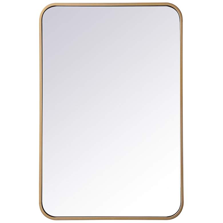 Image 4 Evermore Brass Metal 20" x 30" Vanity Wall Mirror more views