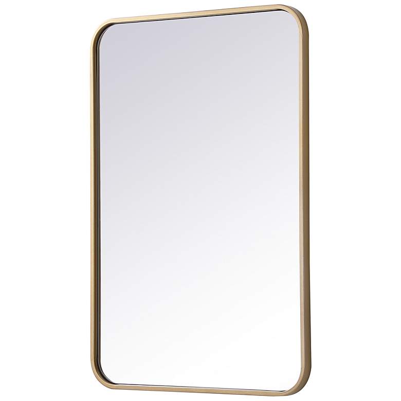 Image 5 Evermore Brass Metal 20" x 30" Vanity Wall Mirror more views