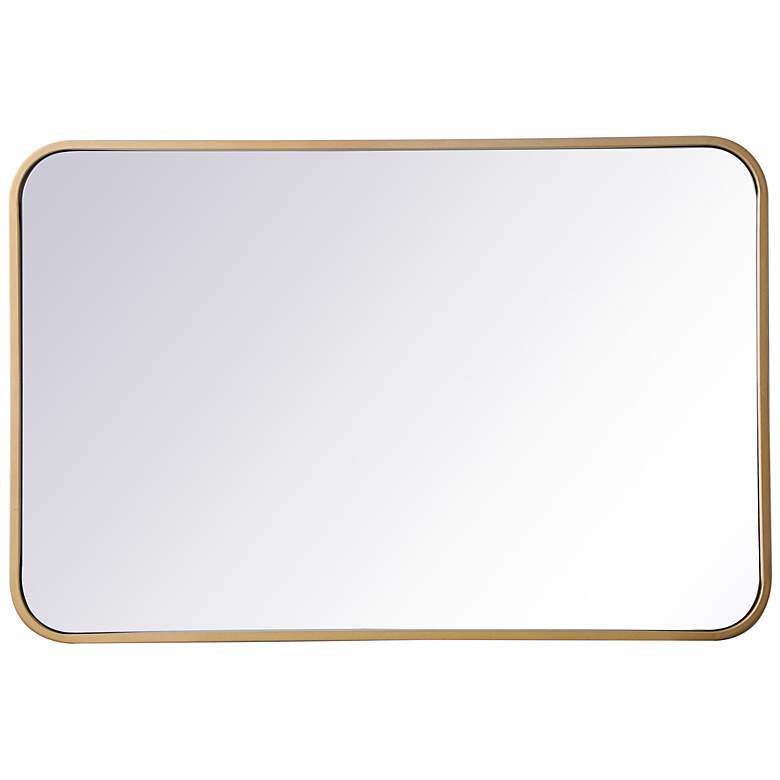 Image 6 Evermore Brass Metal 20" x 30" Vanity Wall Mirror more views