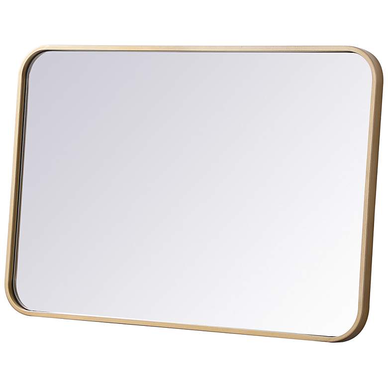 Image 7 Evermore Brass Metal 20" x 30" Vanity Wall Mirror more views