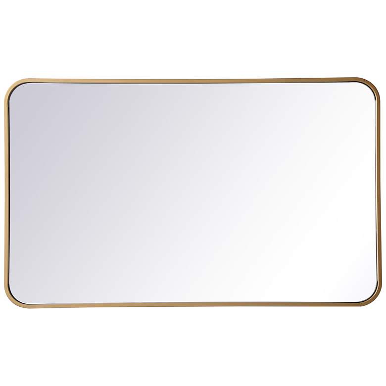 Image 2 Evermore Brass Metal 22 inch x 36 inch Rectangular Wall Mirror