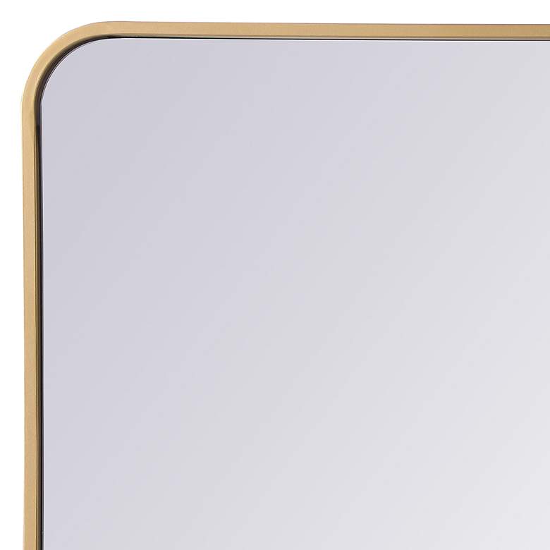 Image 3 Evermore Brass Metal 22 inch x 36 inch Rectangular Wall Mirror more views