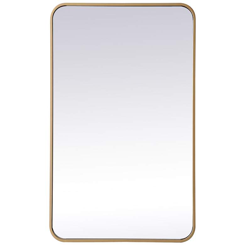 Image 5 Evermore Brass Metal 22 inch x 36 inch Rectangular Wall Mirror more views