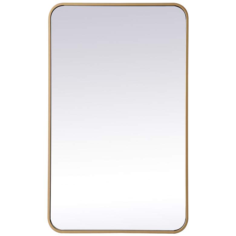 Image 5 Evermore Brass Metal 22" x 36" Rectangular Wall Mirror more views