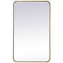 Evermore Brass Metal 22" x 36" Rectangular Wall Mirror