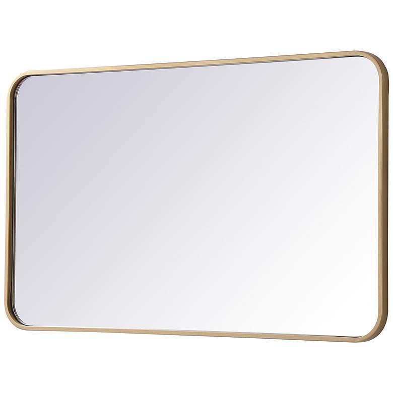 Image 6 Evermore Brass Metal 22 inch x 36 inch Rectangular Wall Mirror more views