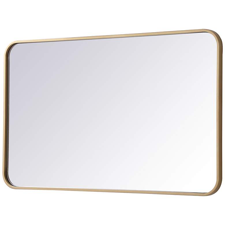 Image 6 Evermore Brass Metal 22" x 36" Rectangular Wall Mirror more views