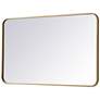 Evermore Brass Metal 22" x 36" Rectangular Wall Mirror