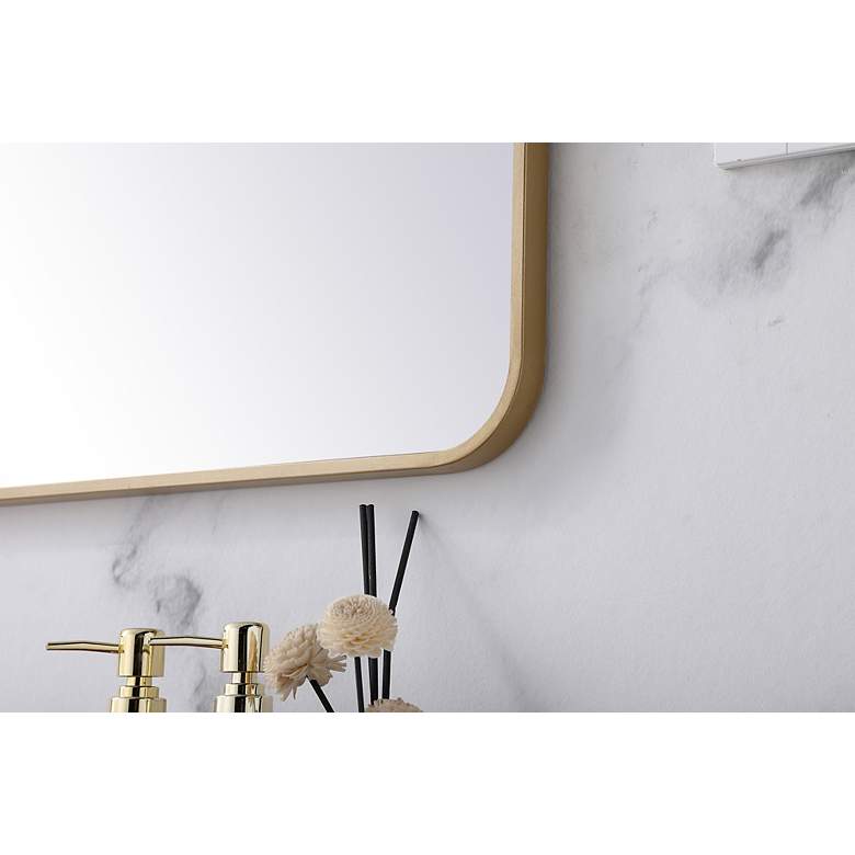 Image 4 Evermore Brass Metal 22" x 40" Vanity Wall Mirror more views