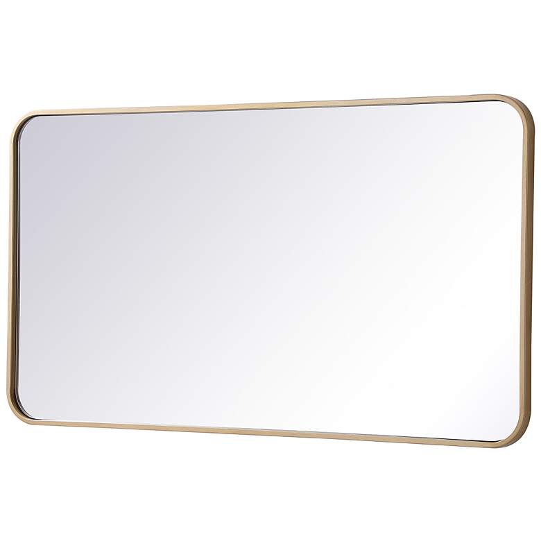 Image 5 Evermore Brass Metal 22" x 40" Vanity Wall Mirror more views