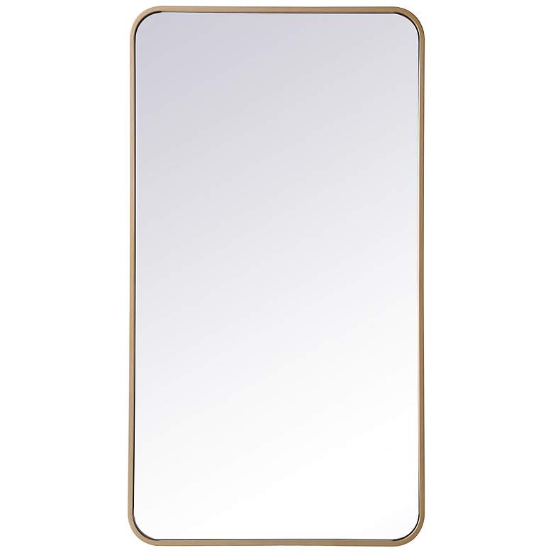 Image 6 Evermore Brass Metal 22" x 40" Vanity Wall Mirror more views