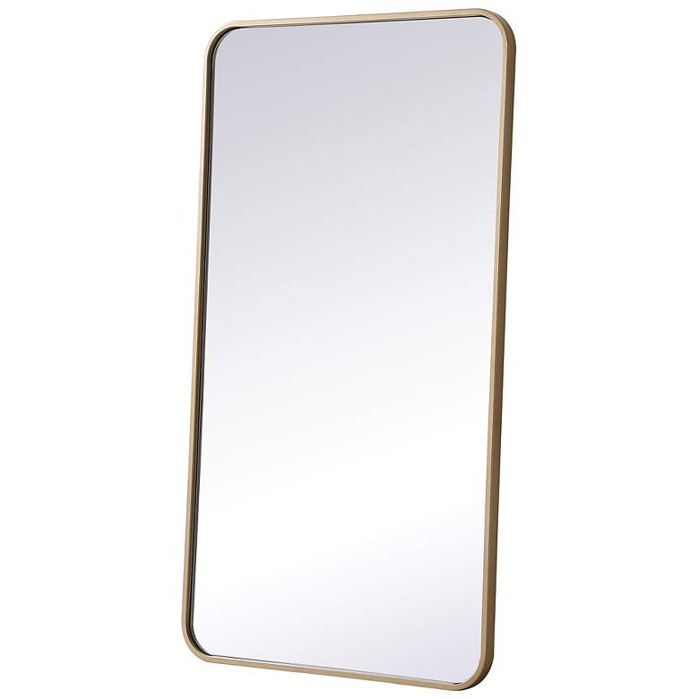 Image 7 Evermore Brass Metal 22" x 40" Vanity Wall Mirror more views