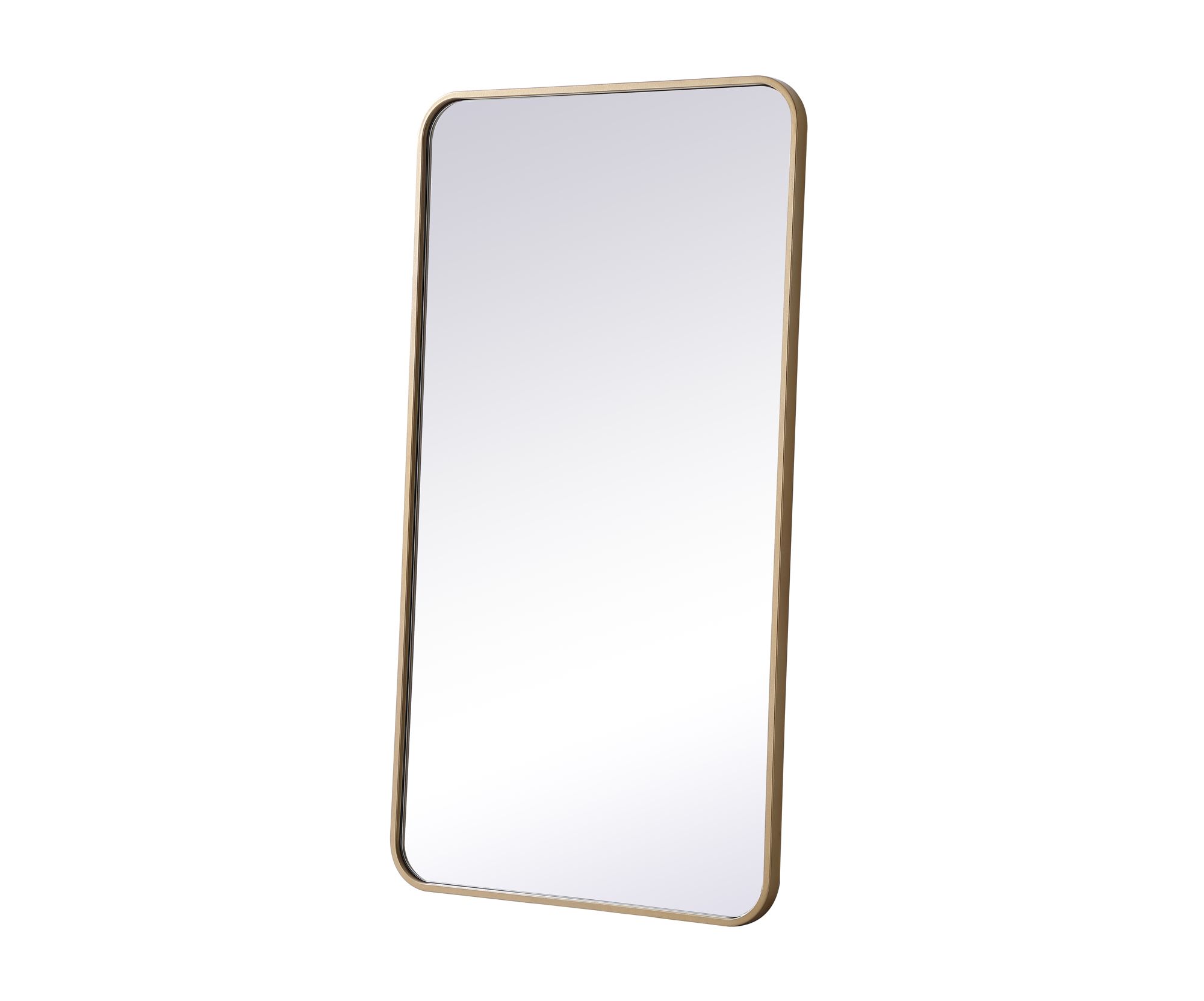 Evermore Brass Metal 22" x 40" Vanity Wall Mirror