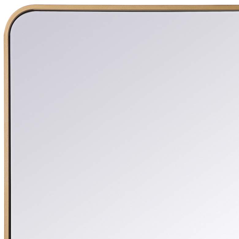 Image 4 Evermore Brass Metal 24" x 32" Rectangular Wall Mirror more views