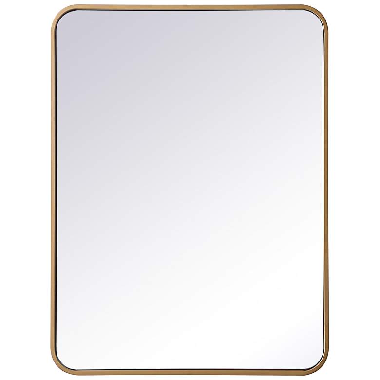 Image 7 Evermore Brass Metal 24" x 32" Rectangular Wall Mirror more views
