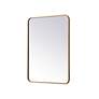 7_Evermore Brass Metal 24" x 32" Rectangular Wall Mirror more views