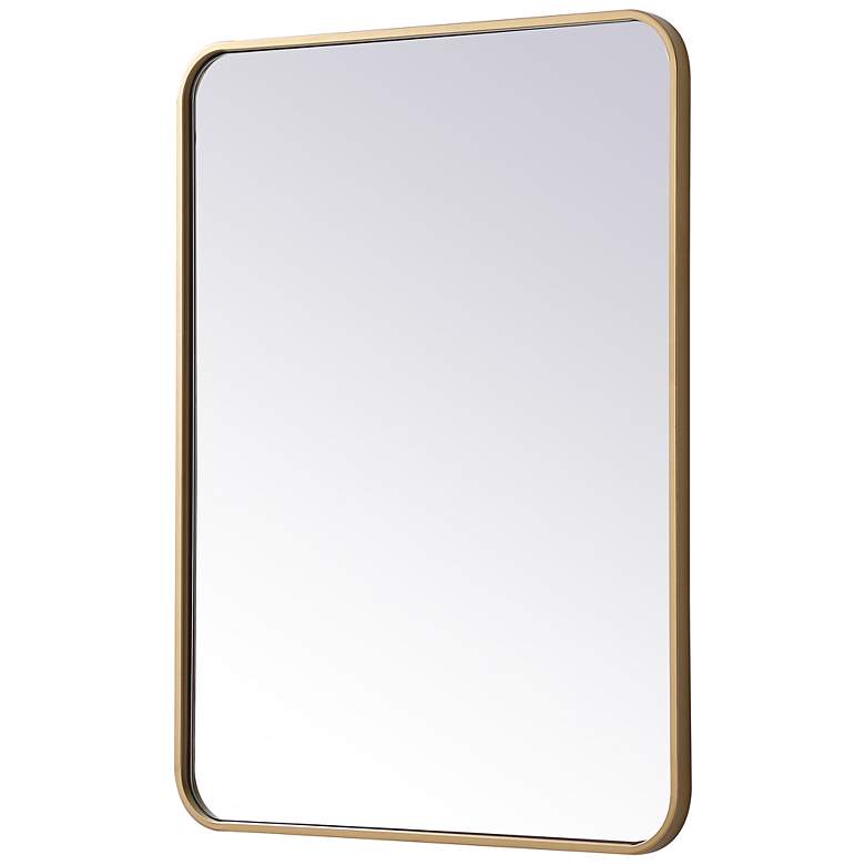 Image 7 Evermore Brass Metal 24" x 32" Rectangular Wall Mirror more views