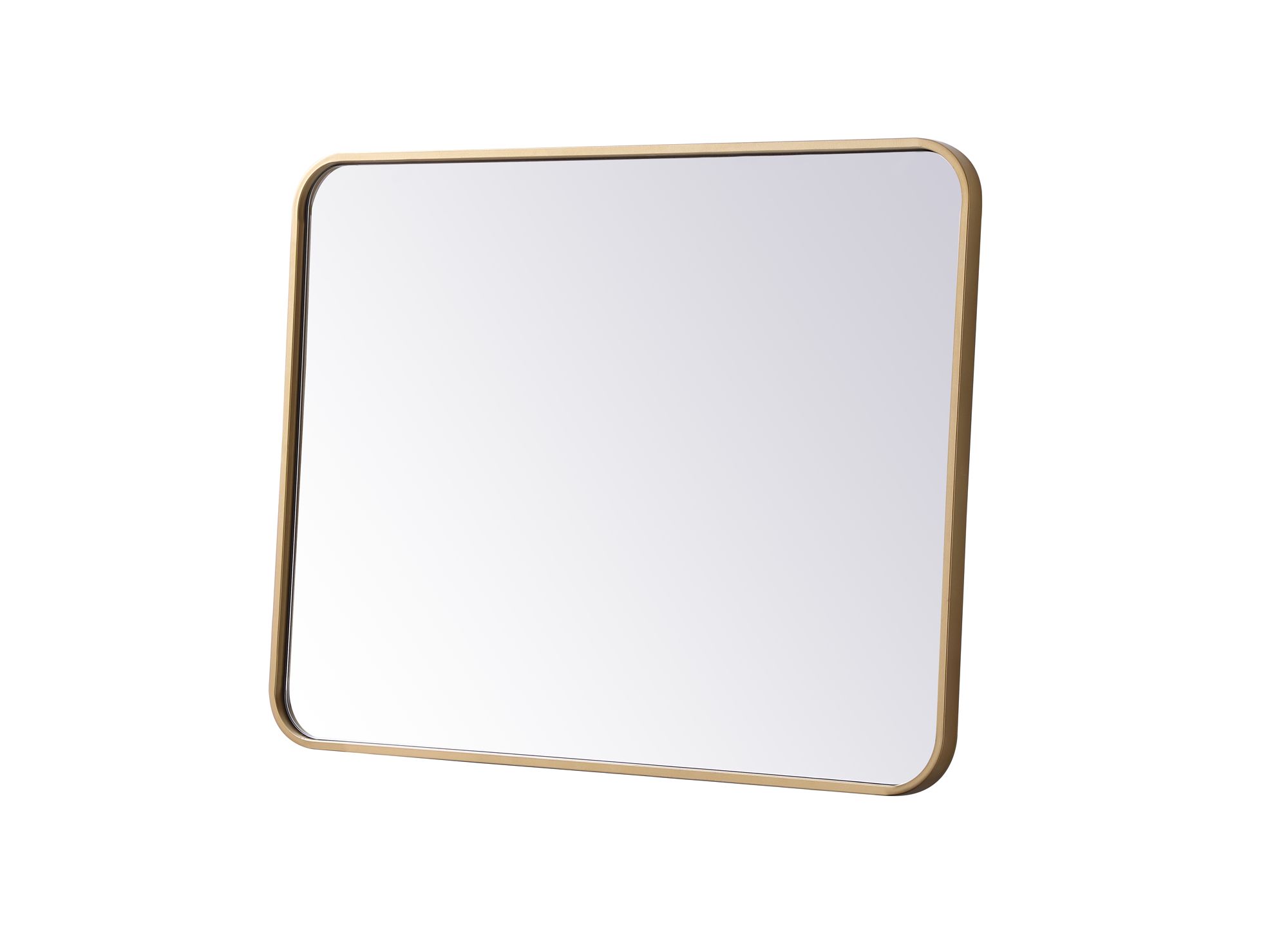 Evermore Brass Metal 24" x 32" Rectangular Wall Mirror in scene