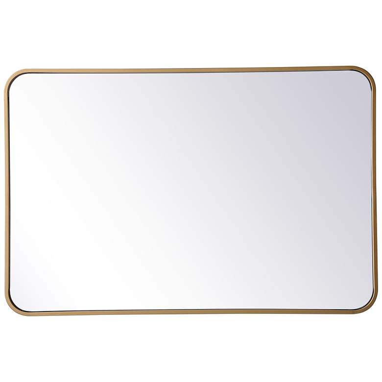 Image 3 Evermore Brass Metal 24" x 36" Vanity Wall Mirror