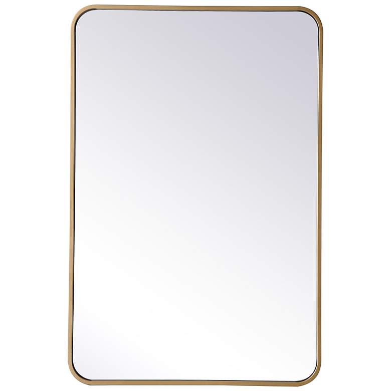 Image 7 Evermore Brass Metal 24" x 36" Vanity Wall Mirror more views