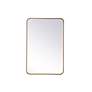 Evermore Brass Metal 24" x 36" Vanity Wall Mirror in scene