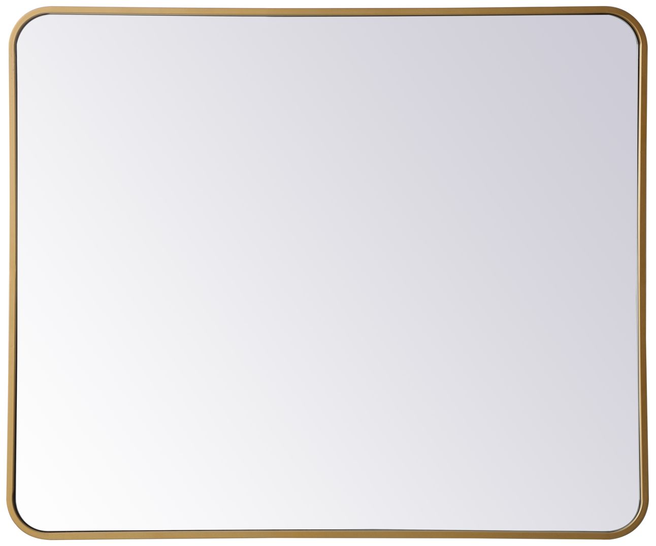 Image 2 Evermore Brass Metal 30" x 36" Vanity Wall Mirror