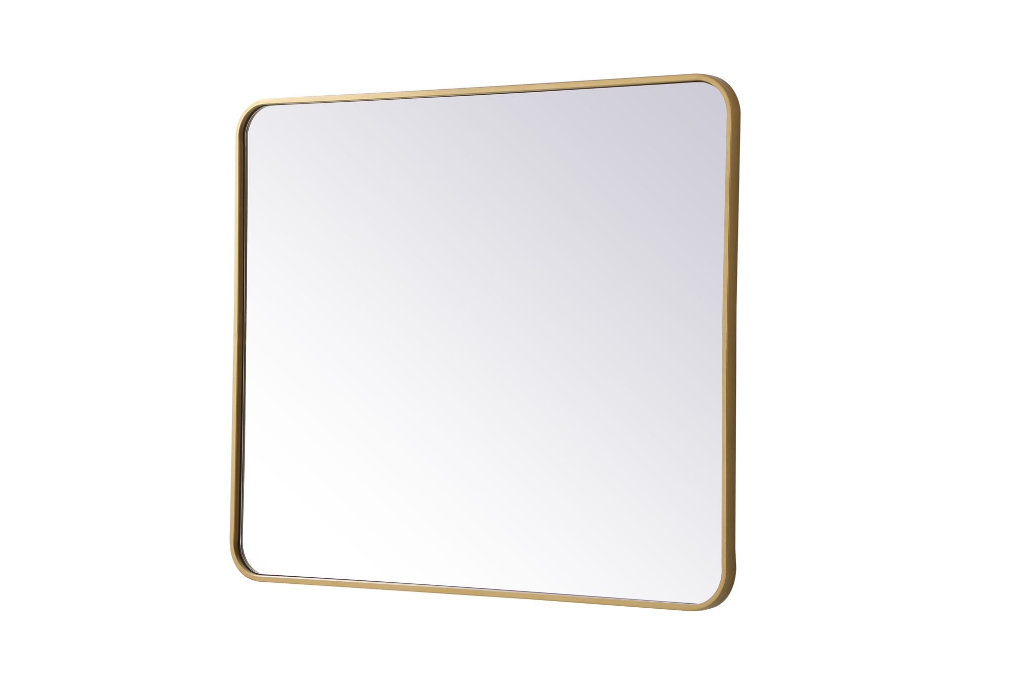Image 6 Evermore Brass Metal 30" x 36" Vanity Wall Mirror more views