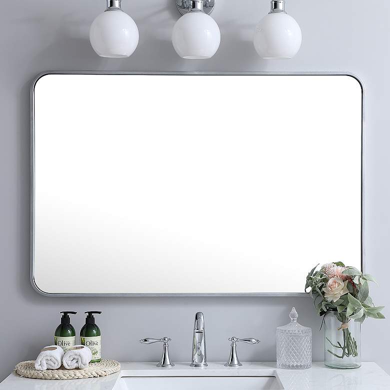 Image 1 Evermore Silver 27" x 40" Rectangular Vanity Mirror