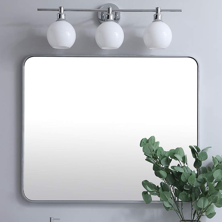 Image 1 Evermore Silver 30" x 36" Rectangular Vanity Wall Mirror
