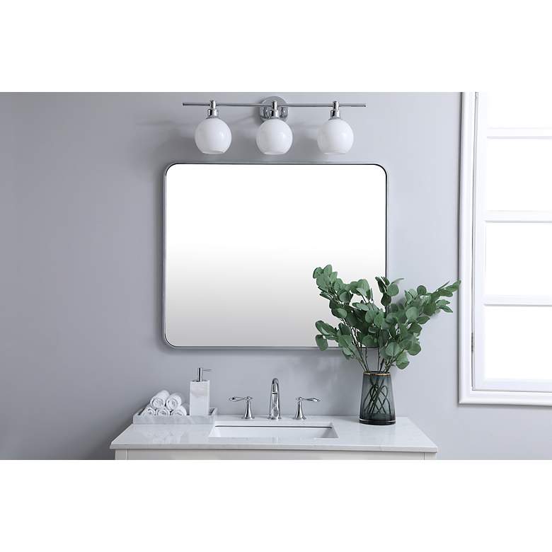 Image 3 Evermore Silver 30" x 36" Rectangular Vanity Wall Mirror more views