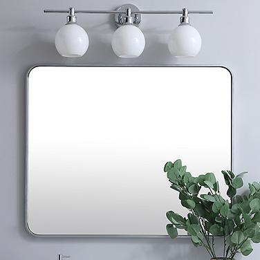 Evermore Silver 30" x 36" Rectangular Vanity Wall Mirror