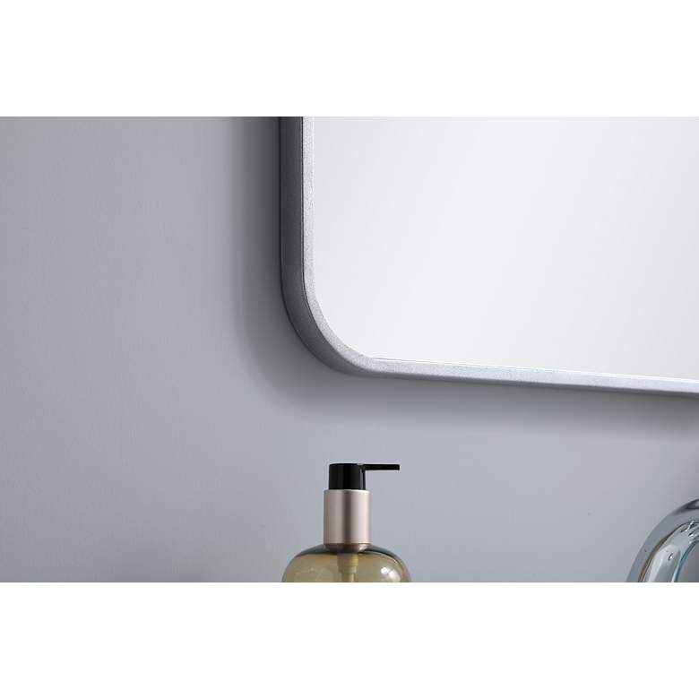 Image 4 Evermore Silver Metal 18" x 30" Vanity Wall Mirror more views