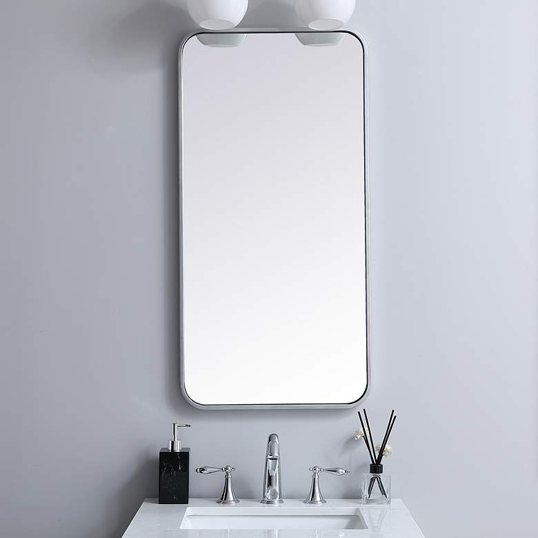 Image 2 Evermore Silver Metal 18" x 36" Rectangular Wall Mirror