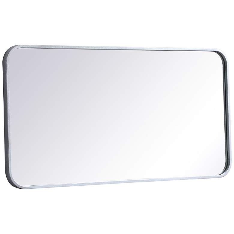 Image 6 Evermore Silver Metal 18 inch x 36 inch Rectangular Wall Mirror more views