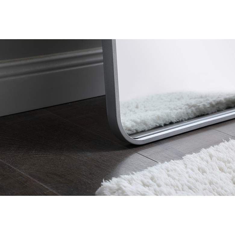 Image 3 Evermore Silver Metal 18" x 60" Rectangular Floor Mirror more views