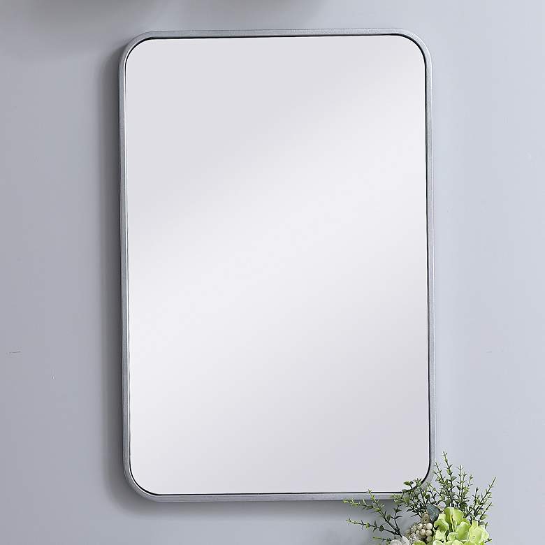 Image 2 Evermore Silver Metal 20" x 30" Vanity Wall Mirror