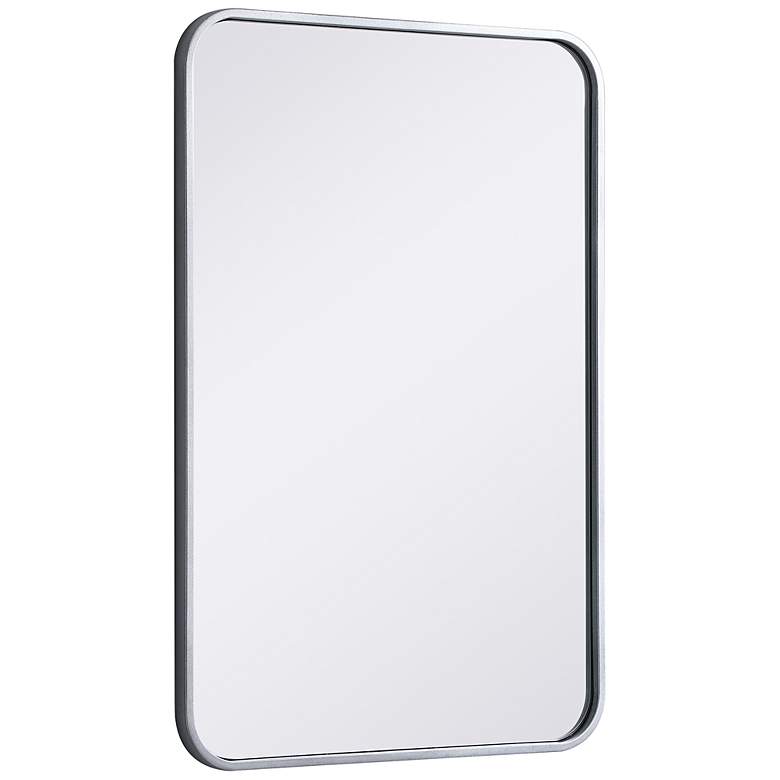 Image 6 Evermore Silver Metal 20" x 30" Vanity Wall Mirror more views