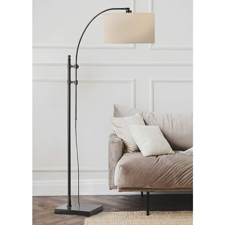 Image 1 Everren Crystal 66.5" Height Floor Lamp, Black