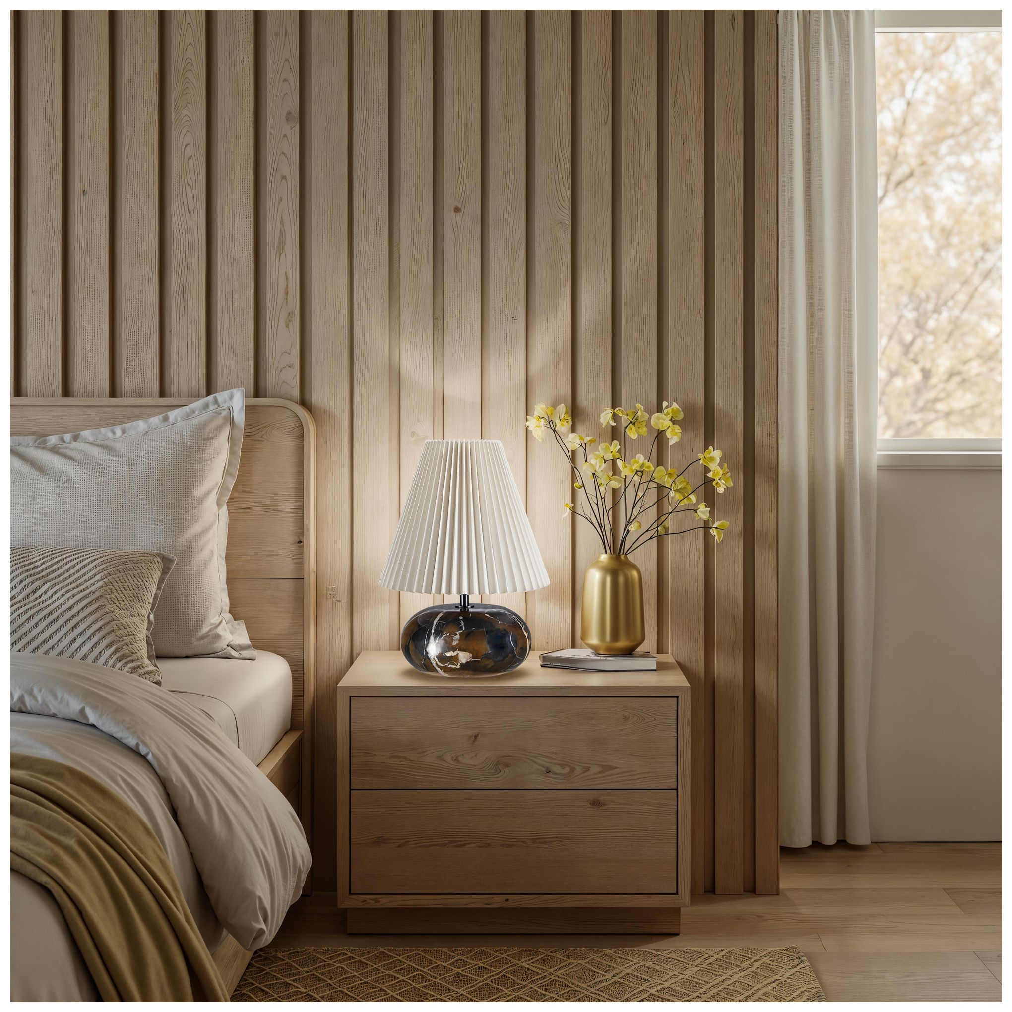 Image 2 Everren Dorato Table Lamps with Drum Linen Shade (Set of 2) more views