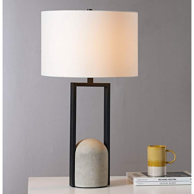 Image 1 Everren Florah 27.75" Length Table Lamp, Matte Black