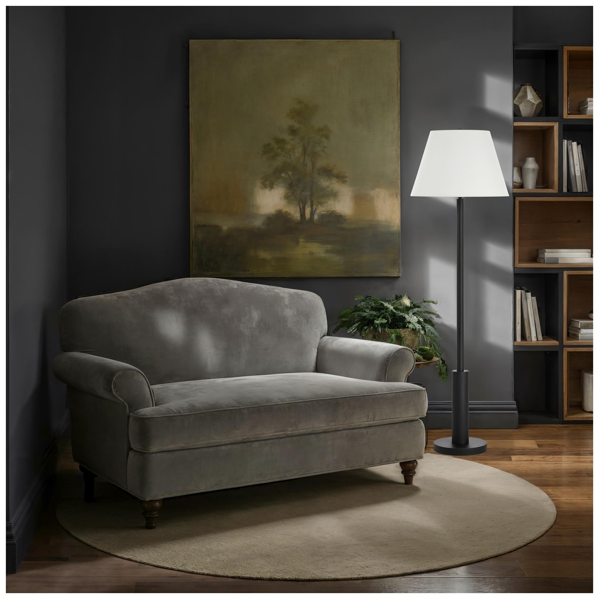 Image 2 Everren Lucerna Floor Lamp with Tapered Linen Shade more views
