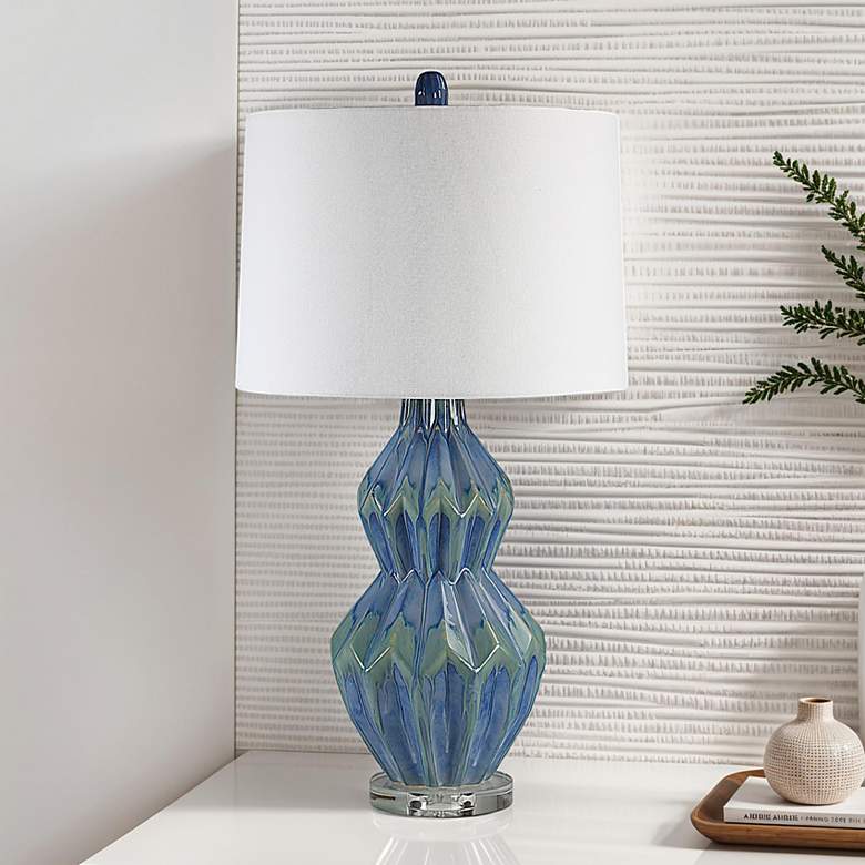 Image 1 Everren Serres 29.44" Height Table Lamp, Blue