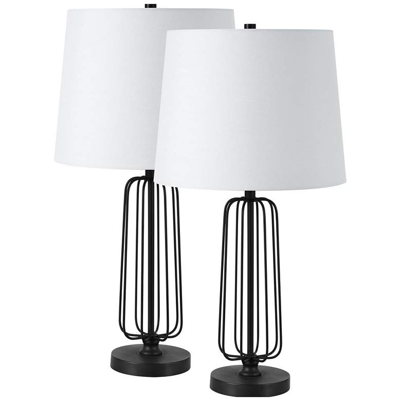 Image 1 Everren Shadia 24.75" Length Table Lamp- Set of two, Matte Black
