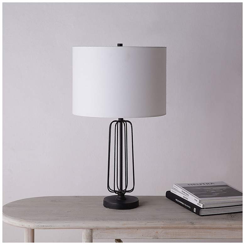 Image 2 Everren Shadia 24.75" Length Table Lamp- Set of two, Matte Black more views