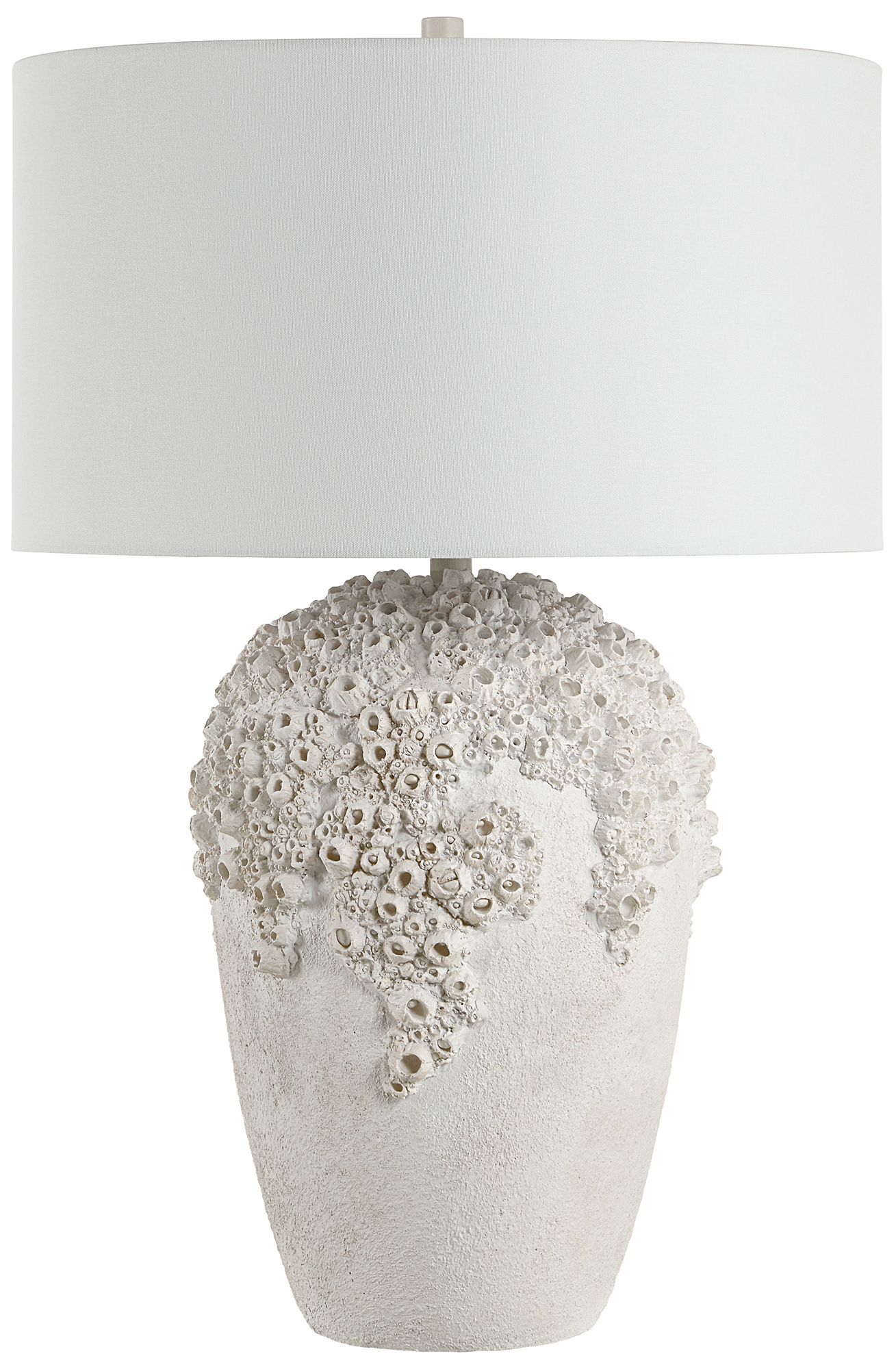 Everren Wavy 30.5" Tall Resin Table Lamp, Off-White
