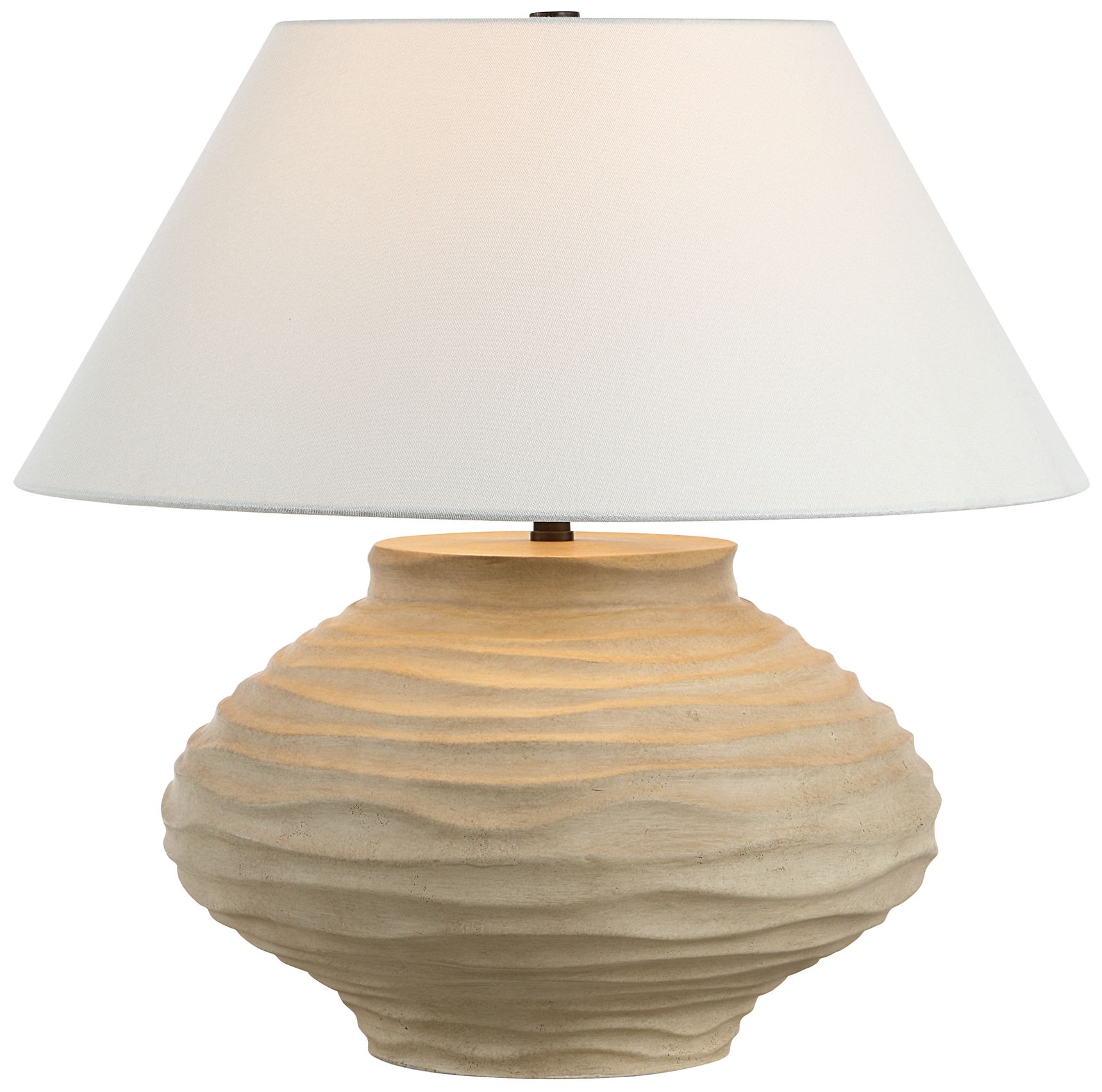 Image 4 Everren Wavy 30.5" Tall Resin Table Lamp, Off-White more views