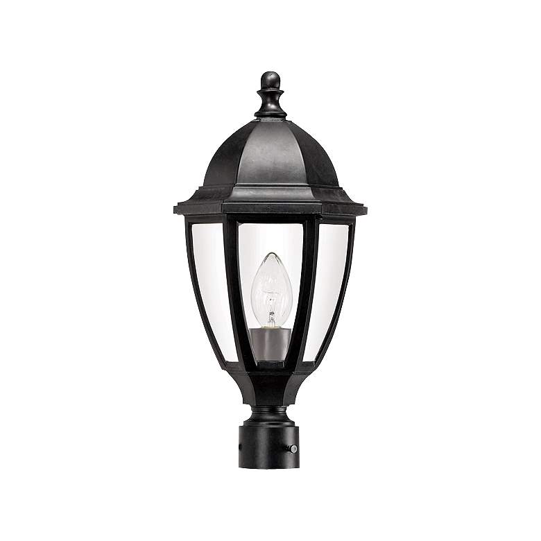 Image 2 Everstone 21 3/4 inch High Black Outdoor Post Lantern