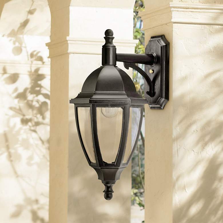 Image 1 Everstone 23 1/4 inch High 100W Black Outdoor Wall Lantern